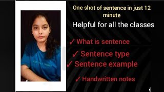 sentence Types of sentences Example of sentences and hand written notes [upl. by Branca16]