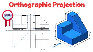 Orthographic Projections in Engineering Drawing  Problem 4 [upl. by Esahc]