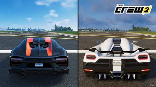 The Crew 2  Bugatti Chiron Super Sport 300 2019 vs Koenigsegg Agera R 2012 Performance Comparison [upl. by Arel]