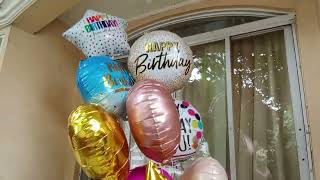 Happy Birthday Foil Mylar Helium Balloons ideliver sa may Don Antonio QC via Lalamove [upl. by Llerahc]