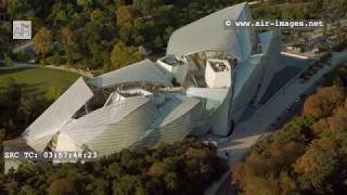 Aerial Footage The Louis Vuitton Foundation  Paris 201808 [upl. by Elvina144]