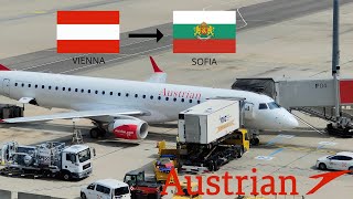 Vienna to Sofia  AUSTRIAN  TRIP REPORT  Embraer E195LR  TripReportAUSTRIANE190E195 [upl. by Sutit]