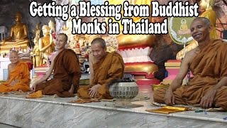 Getting a Blessing from Buddhist Monks in Thailand [upl. by Eecyaj819]