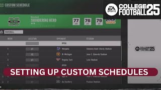 How To Set Up Custom Schedules  College Football 25 [upl. by Edmee]