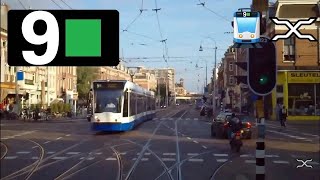 🚊 GVB Amsterdam Tramlijn 9 Cabinerit Centraal Station  Diemen Sniep Drivers view POV [upl. by Hara459]