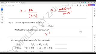 Rate of Reaction Structure Questions 5 to 6 IAL A2 Chemistry Unit 4 [upl. by Lon]