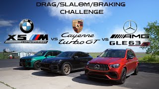 AMG GLE 63S vs X5M Competition vs Cayenne Turbo GT [upl. by Elinor]