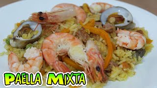 Receta de Paella Mixta  En Sartén [upl. by Aneleasor]