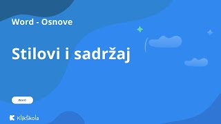 8 Stilovi i sadržaj u Wordu [upl. by Suired]