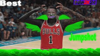 BEST JUMPSHOT FOR SPOTUPS in NBA 2K24 HIGHEST GREEN WINDOW 100 GREENLIGHT [upl. by Nalek509]