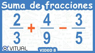 💥 Suma y Resta de 3 FRACCIONES con DIFERENTE DENOMINADOR [upl. by Adis]