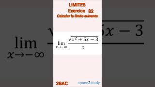 Exercice 82 Limites 2BAC Maths [upl. by Joselow666]