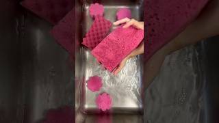 ALL PINK🩷🩷🩷🩷🩷🩷NEW Sponges Rinse Last Rinse  Just Clear Water spongerinse satisfying [upl. by Amitaf]