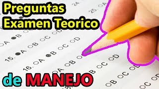 preguntas de examen mas comunes en una prueba de manejo [upl. by Datnow782]