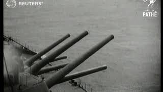 Gunnery practice by RN battleship HMS Nelson 1941 [upl. by Eirovi370]