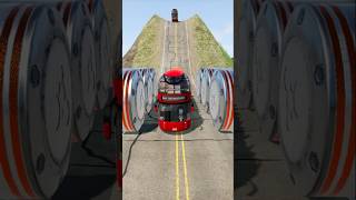 Colourful Capsule Buses vs Hydraulic Crush  BeamNGDrive shorts beamng [upl. by Johnstone]