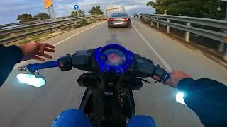 AGRESSIVE RIDE in the evening 🏍️  Yamaha Aerox 49cc 2t 2016 [upl. by Pearson]