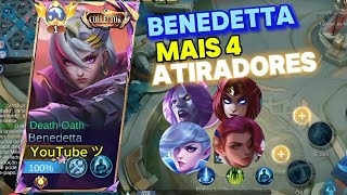 BENEDETTA E 4 ATIRADORES 😱 VS MÍTICOS  Benedetta Gameplay  MLBB [upl. by Elyod622]