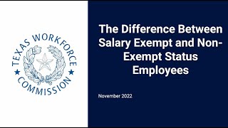 The Difference Between Salary Exempt and NonExempt Status Employees [upl. by Nosauq]