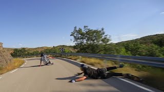 Downhill Skater CRASHES into guardrail at HIGH SPEED [upl. by Schoenfelder]