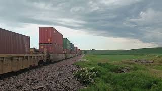 UP 6041 Intermodal Train EB in Blair NE 7624 [upl. by Anuska]