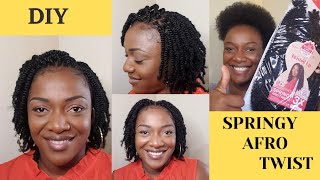 HOW TO DIY TWIST SPRINGY AFRO TWIST  EASY PROTECTIVE STYLE  4C NATURAL HAIR OUTRE XPRESSION [upl. by Marl]