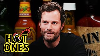 Jamie Dornan Gets Punched in the Face by Spicy Wings  Hot Ones [upl. by Aihsenod]