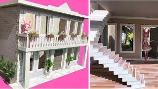 DIY cardboard dollhouse how to make a 112 scale dollhouse [upl. by Shanda79]