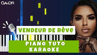 Imen Es  Vendeur de rêve Piano fr Cover Tutoriel KARAOKE Paroles [upl. by Ocsic]