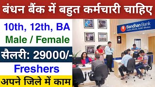 Bandhan bank में निकली भर्ती  Bandhan Bank job vacancy 2024  Private bank Job vacancy 2024 [upl. by Idolla]