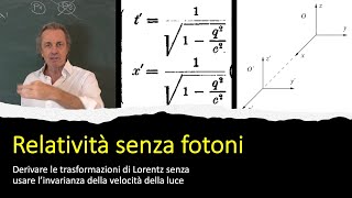 F10  Relatività senza fotoni  Come derivare le trasformazioni di Lorentz senza il 2° postulato [upl. by Eemak254]