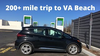 Chevy Bolt EV 200 mile road trip to Virginia Beach VA [upl. by Mathilda]