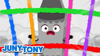 The Naughty Gray Crayon  Crayon Fairies More  Color Songs for Kids  JunyTony [upl. by Isiahi]