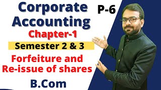 Corporate Accounting issue forfeiture and reissue of shares  Bcom 2nd year [upl. by Meekyh268]