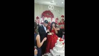 Angry groom loses it during wedding cake cutting ceremony leaving guests and bride horrified [upl. by Sirrap534]