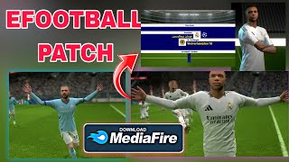 Efootball 2024 Champions league Patch Apk  Obb  How to Download Original Kits Team Logos 🔥 [upl. by Ajin955]