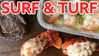 Kamado Joe Surf amp Turf  Ribeye with Shrimp amp Lobster Tail  The Meat Stick Wireless Thermometer [upl. by Paviour]