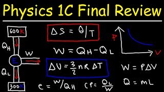 Physics 1C Final Exam Review  Entropy Thermodynamics Gas Laws Specific Heat amp Calorimetry [upl. by Dlawso]