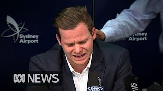 Steve Smith breaks down during ball tampering press conference  ABC News [upl. by Sipple]