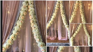 DIYTwo layer PVC pipe backdrop stand DIYfloral foam garland Diy floral garland [upl. by Leia]