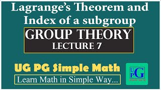 Lagrange’s Theorem and Index of a Subgroup  Group Theory  Lecture 7  by Rudra Sir [upl. by Stedman487]