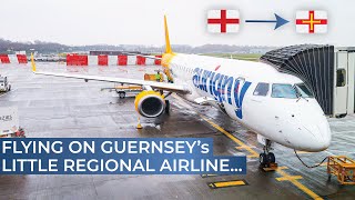 TRIPREPORT  Aurigny ECONOMY  London Gatwick  Guernsey  Embraer 195 [upl. by Jeffrey]