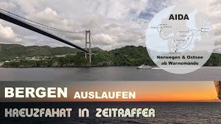 Bergen  Norwegen  Auslaufen  Ablegen  AIDA Kreuzfahrt in Zeitraffer [upl. by Castorina]