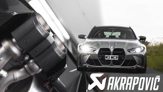 BMW M3 Touring  Akrapovic Slip on Exhaust [upl. by Airdnaxila]