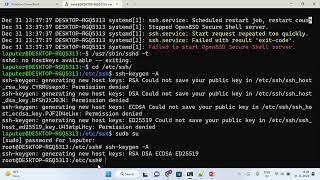 sshservice Failed with result exitcode WSL systemd [upl. by Yelyac]