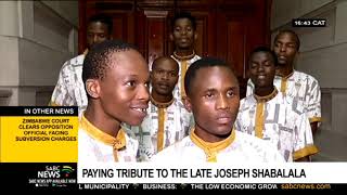 ‘Young Mbazo’ performs musical tribute to Joseph Shabalala [upl. by Aihsekal]