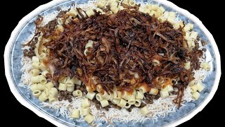 HOW TO MAKE KOSHARIArabic foodKoshari Rice RecipeMhels Kitchen Version [upl. by Alarick]