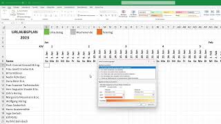 Excel Urlaubsplaner 2025 für Mitarbeiter erstellen  mit Feiertagen Urlaubskalender [upl. by Guinevere963]