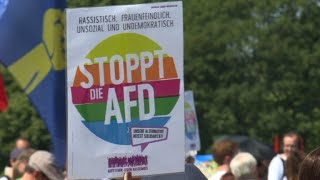 AntiAfD protesters demonstrate in Berlin [upl. by Neelrahs]