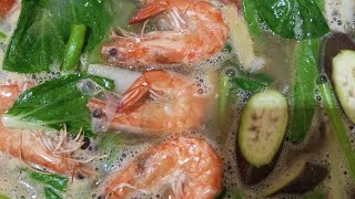 LETS TRY TO COOK PRAWN WSOUP amp VEGES ASMRSOUNDS COOKING [upl. by Ailadgim]